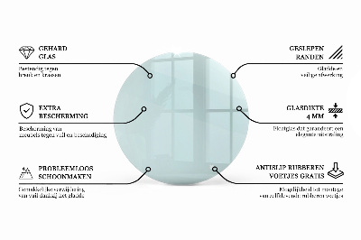 Rund bordsskiva transparent