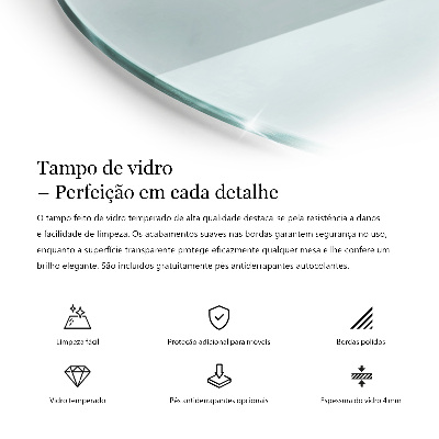 Rund bordsskiva transparent