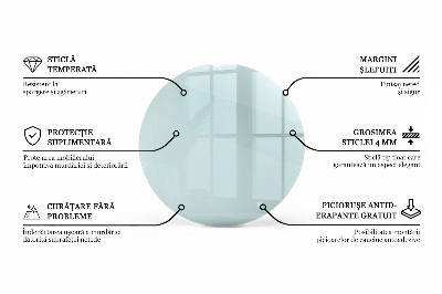 Rund bordsskiva transparent