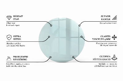 Rund bordsskiva transparent