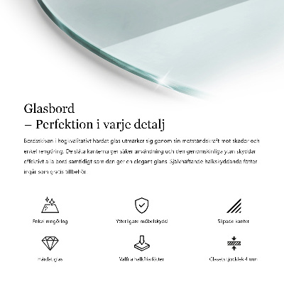 Rund bordsskiva transparent