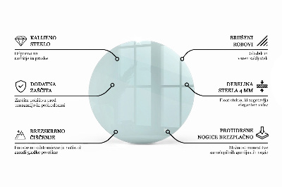 Rund bordsskiva transparent