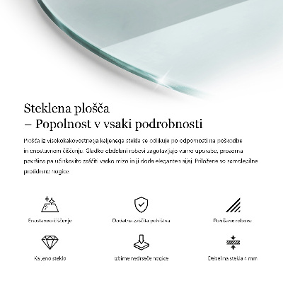 Rund bordsskiva transparent