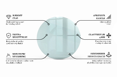 Rund bordsskiva transparent