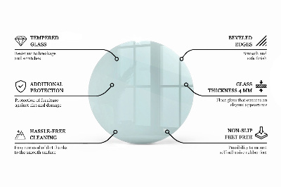 Rund bordsskiva transparent