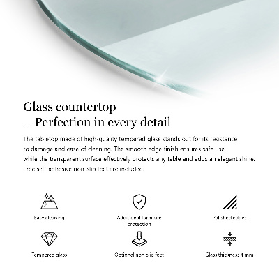 Rund bordsskiva transparent