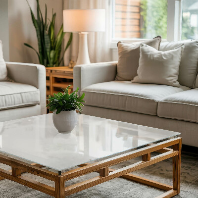 Rektangulär härdad glasskiva Rent vitt