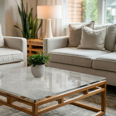 Rektangulär härdad glasskiva Repor på betongytan