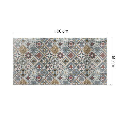 Rektangulär bord glasskiva Dekorativa mosaiker med detaljer