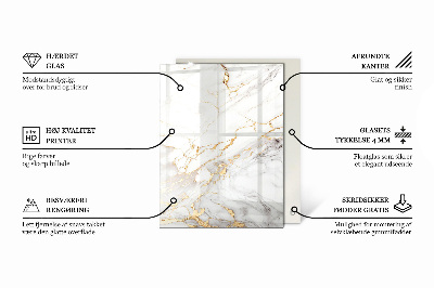 Rektangulär bord glasskiva Dekorativa mosaiker med detaljer