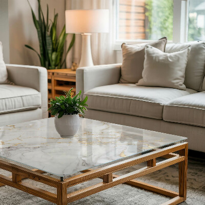 Rektangulär härdad glasskiva Subtila marmorvener