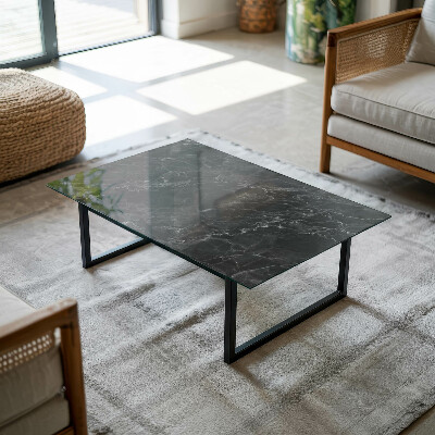 Rektangulär bord glasskiva Marmor med fina ådror