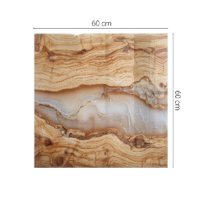 Rektangulär bord glasskiva Trä i harmoni med harts