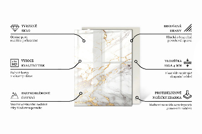 Rektangulär härdad glasskiva Marmorvener i design