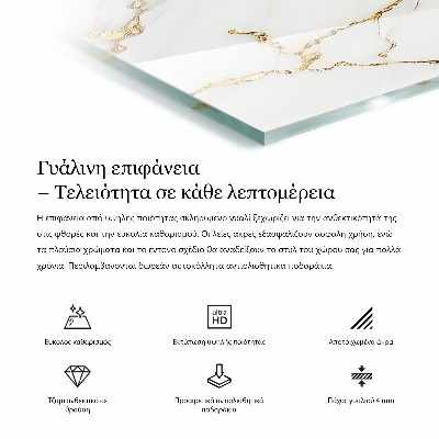 Rektangulär härdad glasskiva Marmorvener i design