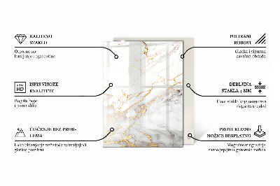 Rektangulär härdad glasskiva Marmorvener i design