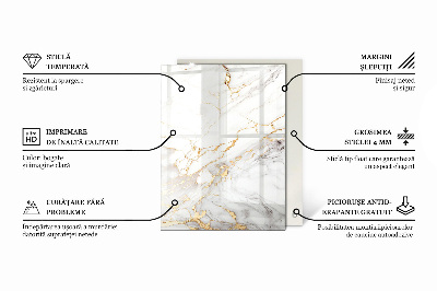 Rektangulär härdad glasskiva Marmorvener i design