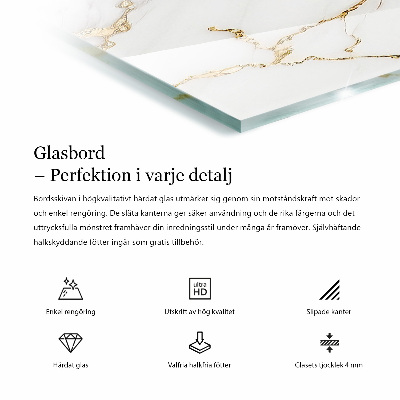 Rektangulär härdad glasskiva Stenstrukturmotiv