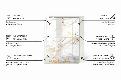 Rektangulär bord glasskiva Snyggt marmormönster