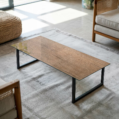 Rektangulär bord glasskiva Charmen med naturligt trä