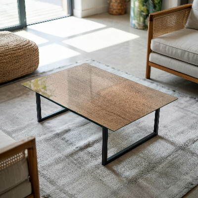 Rektangulär bord glasskiva Charmen med naturligt trä