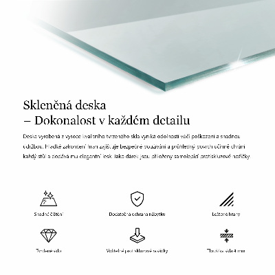 Rektangulär glasskiva för bord transparent