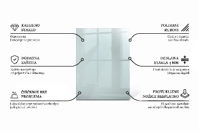 Rektangulär glasskiva för bord transparent