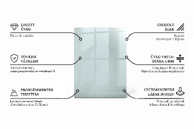 Rektangulär glasskiva för bord transparent