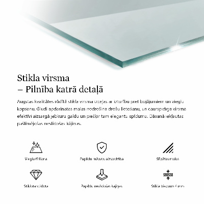 Rektangulär glasskiva för bord transparent