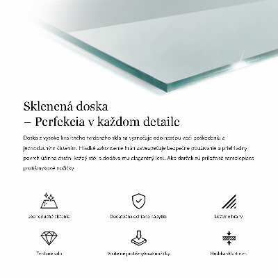 Rektangulär glasskiva för bord transparent