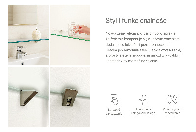 Badrumshylla i glas Semitransparent