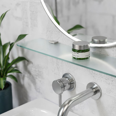 Badrumshylla i glas Semitransparent