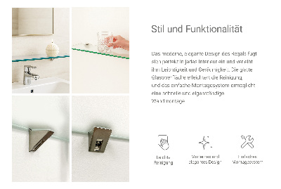 Badrumshylla i glas Semitransparent