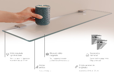 Badrumshylla i glas Semitransparent