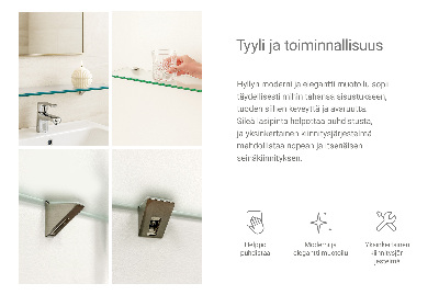 Badrumshylla i glas Semitransparent