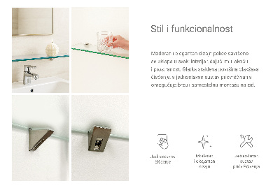 Badrumshylla i glas Semitransparent