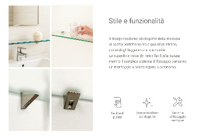 Badrumshylla i glas Semitransparent