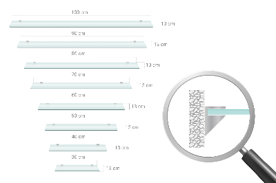 Badrumshylla i glas Semitransparent