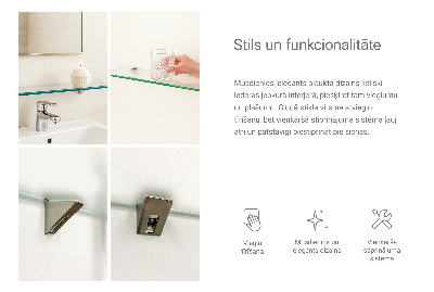 Badrumshylla i glas Semitransparent