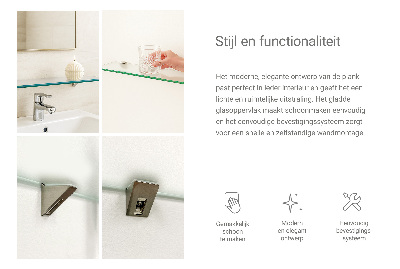 Badrumshylla i glas Semitransparent