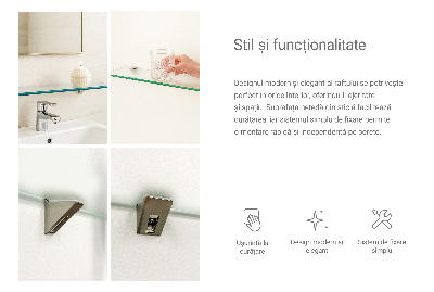 Badrumshylla i glas Semitransparent