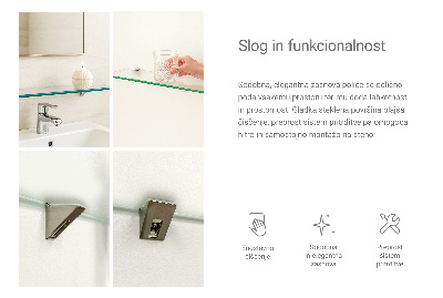 Badrumshylla i glas Semitransparent