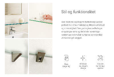 Badrumshylla i glas Semitransparent