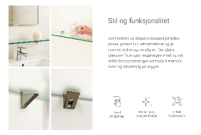 Badrumshylla i glas Semitransparent