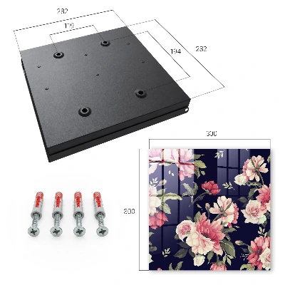 Nyckelskåp romantiskt motiv med blommor