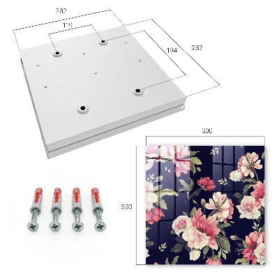 Nyckelskåp romantiskt motiv med blommor