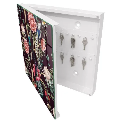 Snygga nyckelskåp Blommor och fåglar