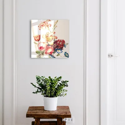 Nyckelskåp med motiv av färgglada blommor