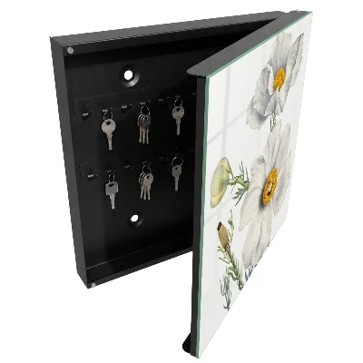 Nyckelbox med motiv av natur och blommor
