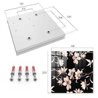 Nyckelbox Krämfärgade blommor